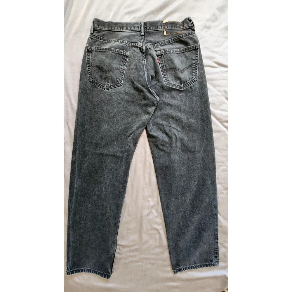 Levis 550 Jeans Mens 32x31 Black Relaxed‎ Tapered Leg Denim Distressed